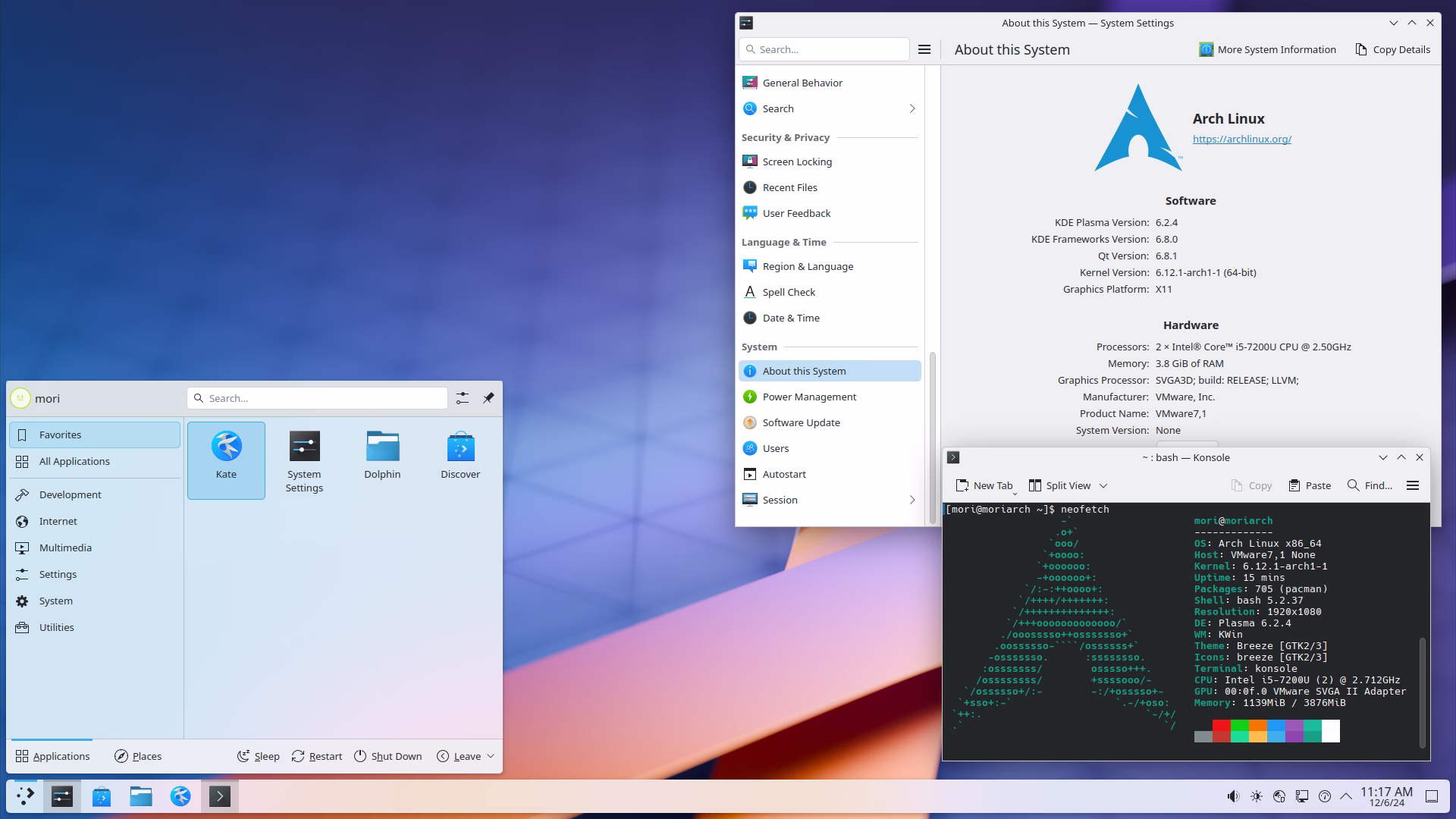 Arch Linux KDE 桌面环境